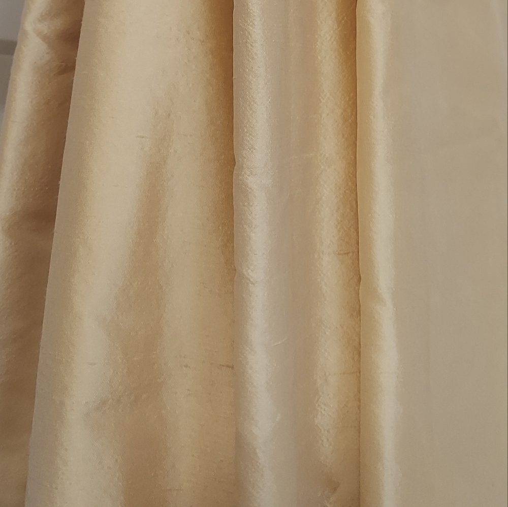 *GORG Dupioni Silk Drapes* Custom-made pale yellow triple lined curtains